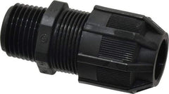 Thomas & Betts - 0.31 to 0.56" Cable Capacity, Liquidtight, Straight Strain Relief Cord Grip - 1/2 NPT Thread, 2-1/8" Long, Nylon - Benchmark Tooling
