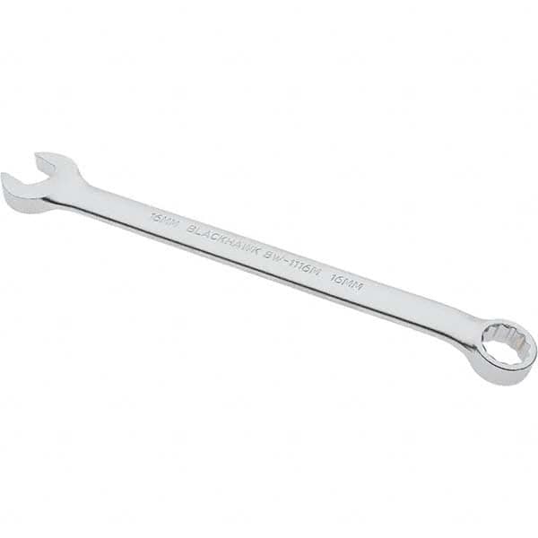 Blackhawk by Proto - 16mm 12 Point Offset Combination Wrench - 15° Offset Angle, 8" OAL, Steel, Satin Finish - Benchmark Tooling