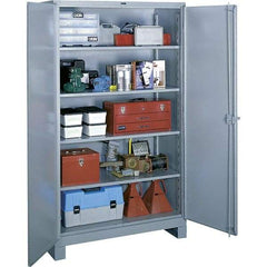 Lyon - 4 Shelf Locking Storage Cabinet - Steel, 48" Wide x 24" Deep x 82" High, Gray - Benchmark Tooling