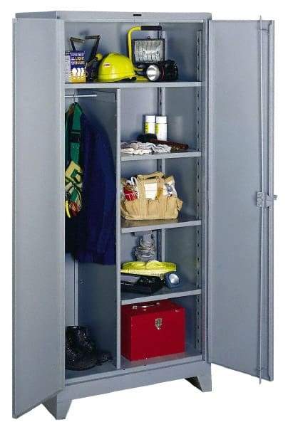 Lyon - 4 Shelf Combination Storage Cabinet - Steel, 48" Wide x 24" Deep x 82" High, Gray - Benchmark Tooling