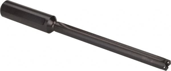 Allied Machine and Engineering - Series Z, 7/16 to 1/2" Diam, 3/4" Diam Straight Shank with Flange, Straight Flute Spade Drill - 4-3/8" Max Depth, 5-5/8" Body Length, 7-9/16" OAL, Extended Length, Through Coolant - Benchmark Tooling