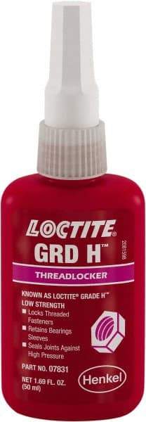 Loctite - 50 mL, Brown, Low Strength Liquid Threadlocker - Benchmark Tooling