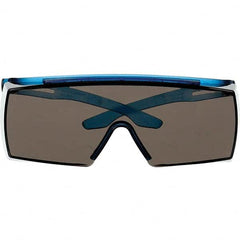 Safety Glass: Scratch-Resistant, Polycarbonate, Gray Lenses, Frameless, UV Protection Blue Frame, Adjustable