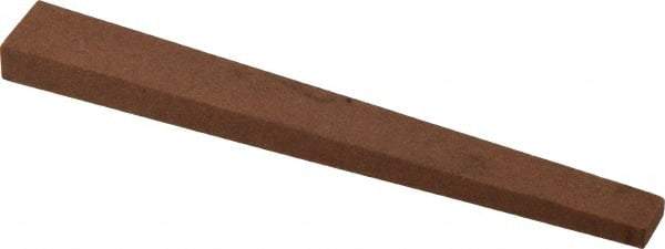 Norton - 4" Long x 1/2" Wide x 1/4" Thick, Aluminum Oxide Sharpening Stone - Taper, Medium Grade - Benchmark Tooling