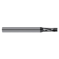 End Mills for Composites - 0.0469″ (3/64″) Cutter Diameter × 0.1410″ Length of Cut Carbide Square Chipbreaker Cutter, 4 Flutes, Amorphous Diamond Coated - Exact Industrial Supply