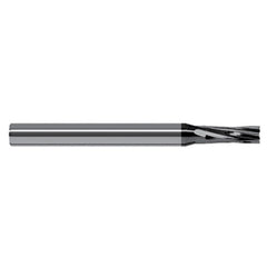 End Mills for Composites - 0.0781″ (5/64″) Cutter Diameter × 0.2340″ (15/64″) Length of Cut Carbide Square Chipbreaker Cutter, 6 Flutes, Amorphous Diamond Coated - Exact Industrial Supply