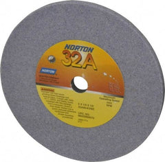 Norton - 60 Grit Aluminum Oxide Type 1 Internal Grinding Wheel - 5" Diam x 1/2" Hole x 1/4" Thick, 4965 Max RPM, Type 1 Medium Grade, K Hardness, Vitrified Bond, No Recess - Benchmark Tooling