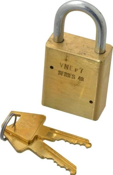 American Lock - 3/4" Shackle Clearance, Keyed Alike Tubular Padlock - 1/4" Shackle Diam, Steel - Benchmark Tooling