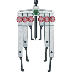 KUKKO - 8 Piece, 5 Ton Capacity, 1-1/2 to 4-3/4" Spread, Multi-Purpose Puller Set - 1 Bolt, 6 Jaws, 9-7/8" Reach - Benchmark Tooling