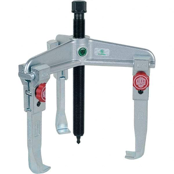 KUKKO - 3 Jaw, 1-1/2" to 7-7/8" Spread, 7-1/2 Ton Capacity, Reversible Puller - 5-7/8" Reach, For Bearings, Gears, Discs, Bushings, Seals - Benchmark Tooling