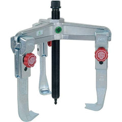 KUKKO - 3 Jaw, 1-1/2" to 13-3/4" Spread, 11 Ton Capacity, Reversible Puller - 7-7/8" Reach, For Bearings, Gears, Discs, Bushings, Seals - Benchmark Tooling