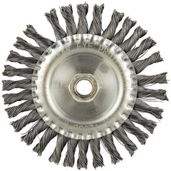 Norton - 6" OD, 5/8-11 Arbor Hole, Knotted Carbon Wheel Brush - Benchmark Tooling