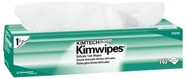 Kimtech - Dry Clean Room/Lab/Critical Task Wipes - Pop-Up, 16-5/8" x 14-3/4" Sheet Size, White - Benchmark Tooling