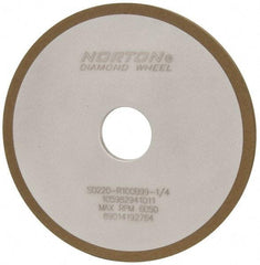 Norton - 6" Diam x 1-1/4" Hole x 1/4" Thick, 220 Grit Surface Grinding Wheel - Diamond, Type 1A1, Very Fine Grade, Resinoid Bond - Benchmark Tooling