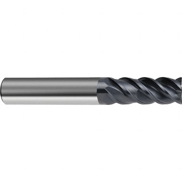 Guhring - 12mm, 4 Flute, Single End, Solid Carbide, Corner Chamfer End Mill - 83mm OAL, 48° Helix, Right Hand Flute, 28mm LOC, Right Hand Cut - Benchmark Tooling