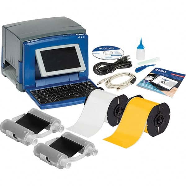 Brady - Electronic Label Makers Type: Desktop Label Printer Accessories: Cleaning Kit; Cutter Cleaning Tool; Documentation Holder; Drivers CD; Network Card; Power Cord; Quick Start Guide; Stylus; USB Cable - Benchmark Tooling