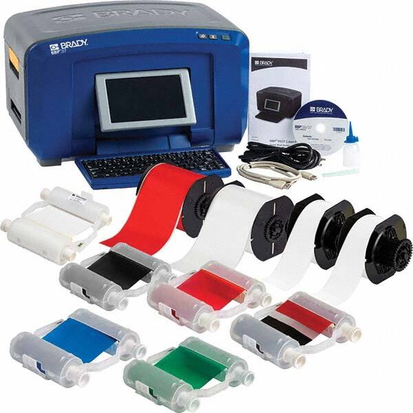 Brady - Electronic Label Makers Type: Desktop Label Printer Accessories: Cutter Cleaning Tool; Network Card; PCK-6 Cleaning Kit; Power Cord; Quick Start Guide; USB Cable - Benchmark Tooling