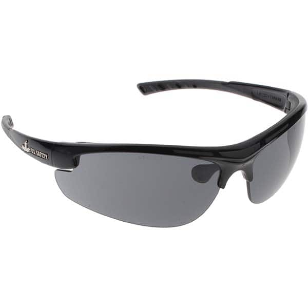 Safety Glass: Scratch-Resistant, Gray Lenses, Full-Framed Black Frame, Dual