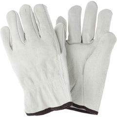 MCR Safety - Size L Leather Abrasion Protection Work Gloves - Benchmark Tooling