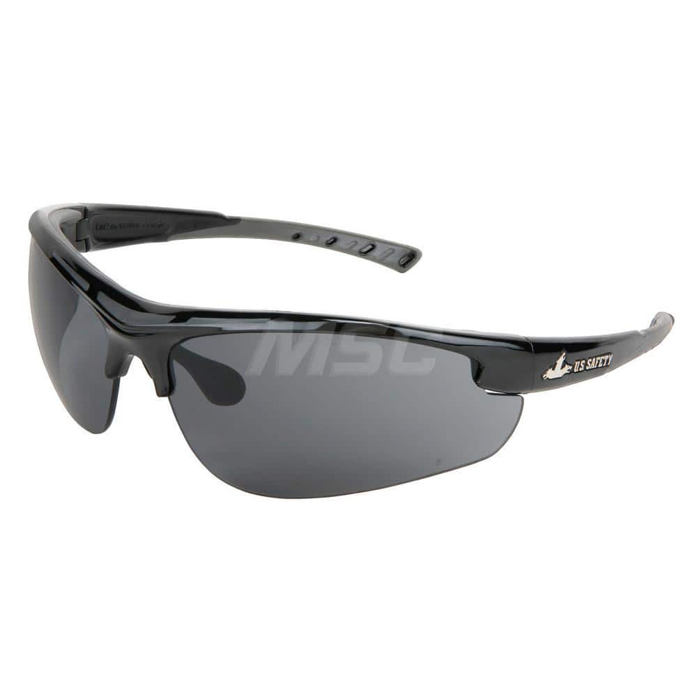 Safety Glass: Anti-Fog, Gray Lenses, Full-Framed Black Frame, Dual