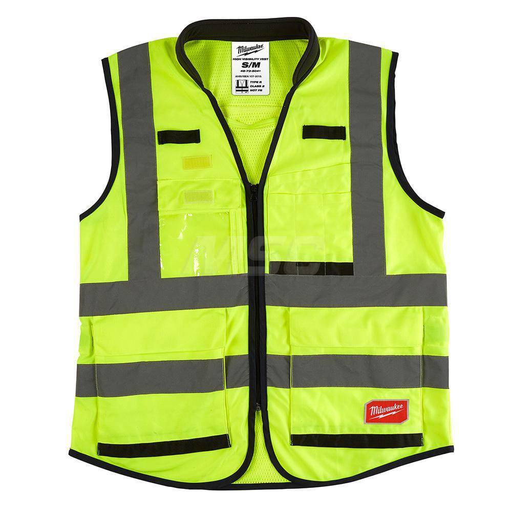 High Visibility Vest: Small & Medium Yellow, Zipper Closure