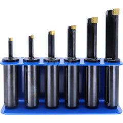 Indexable Broaching Kits; Kit Type: CNC Broaching Kit; For Use With.: CNC Broaching; Number of Pieces: 18; Includes: Metal Rack; Torx Drivers: T8, T15 & T20; 7 Long 25MM Shank Tool Holders: 2, 3, 4, 5, 6, 8, 10; 7 H7 Keyway Inserts: 3/32, 1/8, 5/32, 3/16,