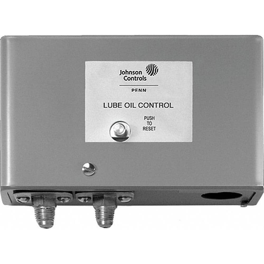 Johnson Controls - Pressure, Vacuum & Compound Switches; Maximum Adjustable Range: 6.50 psi ; Minimum Adjustable Range: 6.50 psi ; Type: Electromechanical Lube Oil Control ; Maximum Pressure Setting: 6.50 psi ; Thread Size: 1/4 ; Thread Type: Male; Flare - Exact Industrial Supply