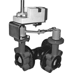 Honeywell - Actuated Butterfly Valves; Pipe Size: 2-1/2 (Inch); Actuator Type: Electric ; Style: Flanged ; Material: Cast Iron; Polyester ; WOG Rating (psi): 175 ; Seat Material: EPDM - Exact Industrial Supply