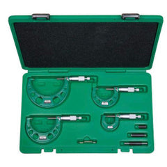 Insize USA LLC - 0 to 12", 0.0001" Graduation, Mechanical Outside Micrometer Set - Exact Industrial Supply