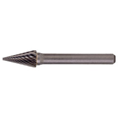 SM-5 Standard Cut Solid Carbide Bur-Pointed Cone Shape - Exact Industrial Supply