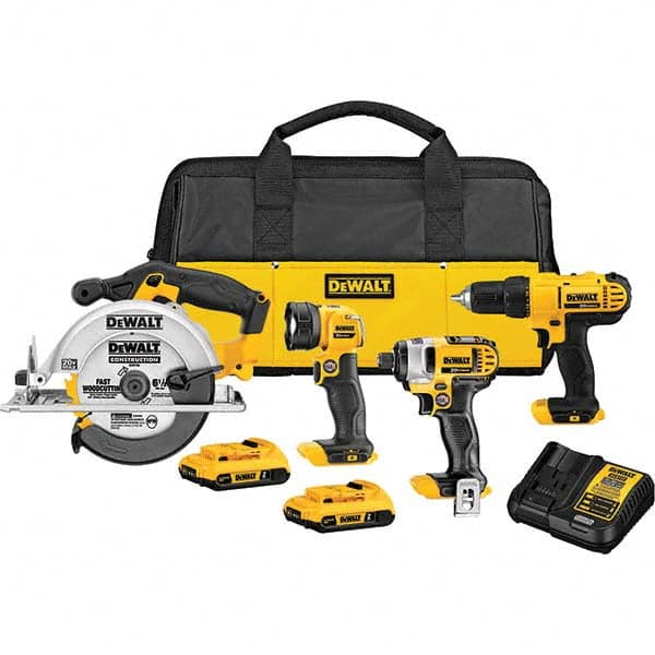 DeWALT - Cordless Tool Combination Kits Voltage: 20 Tools: 1/2" Drill/Driver; 6-1/2" Circular Saw; LED Worklight - Benchmark Tooling