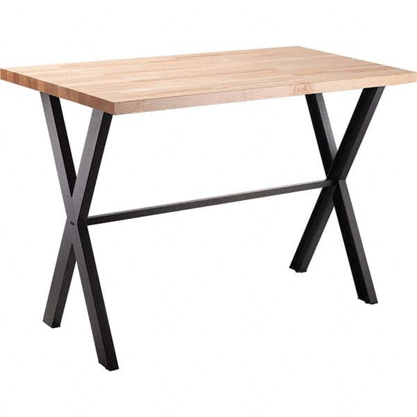 National Public Seating - Stationary Tables Type: Cafeteria Tables Material: Maple Wood; Steel - Benchmark Tooling