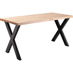 National Public Seating - Stationary Tables Type: Cafeteria Tables Material: Maple Wood; Steel - Benchmark Tooling