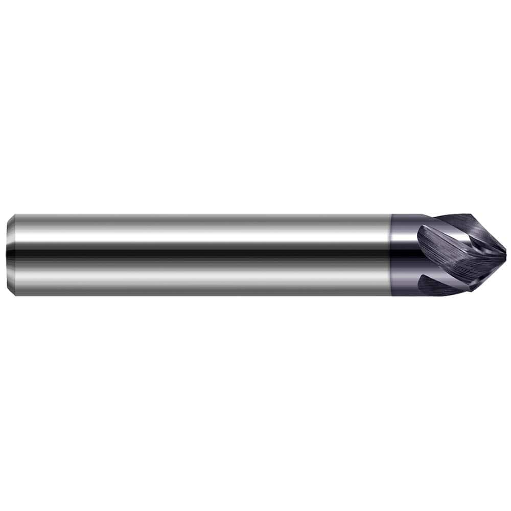 Chamfer Mill: 5 Flutes, Solid Carbide 1-1/2″ OAL, 1/8″ Shank Dia, AlTiN Coated