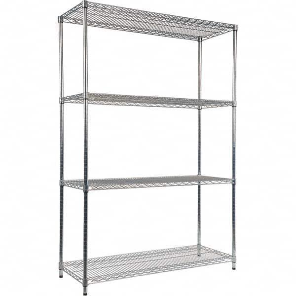 ALERA - 5,000 Lb Capacity 4 Shelf Wire Shelving - Starter Unit - Benchmark Tooling