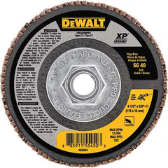 DeWALT - 4-1/2" 40 Grit 5/8-11 Center Hole Type 27 Ceramic Flap Disc - Benchmark Tooling