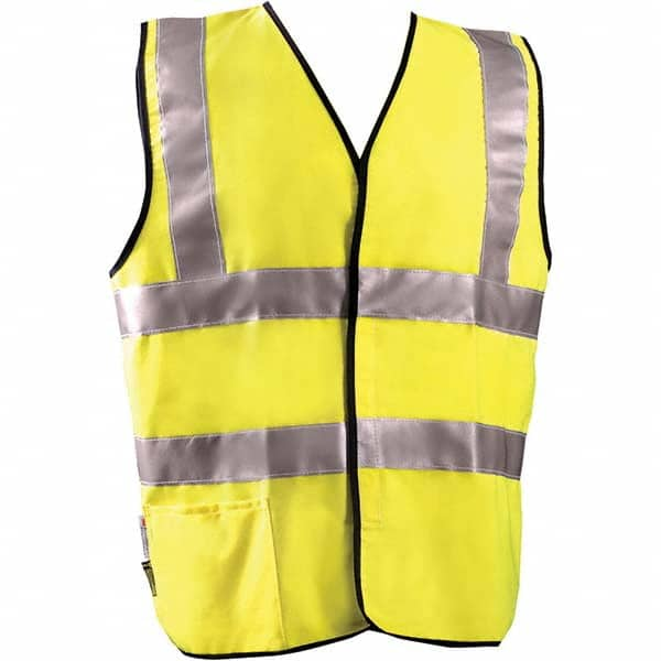 OccuNomix - Size 5XL Flame Resistant Hi-Vis Yellow Solid General Purpose High Visibility Vest - Benchmark Tooling