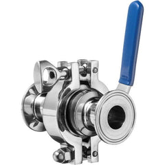 Value Collection - Sanitary Stainless Steel Pipe Fittings Type: Ball Valve Style: Quick-Clamp - Benchmark Tooling