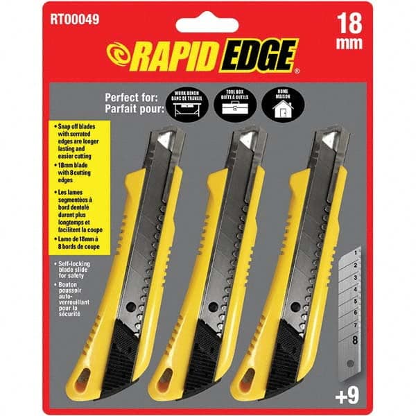 Rapid Edge - Utility Knives, Snap Blades & Box Cutters Type: Snap Knife Blade Type: Snap - Benchmark Tooling