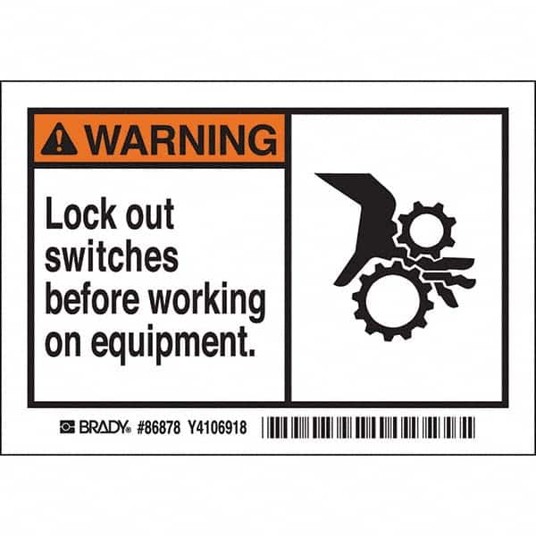 Brady - Safety & Facility Labels Message Type: Accident Prevention Header: WARNING - Benchmark Tooling