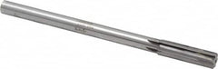 Made in USA - 0.637" Carbide-Tipped 6 Flute Chucking Reamer - Straight Flute, 9/16" Straight Shank, 2-1/4" Flute Length, 9" OAL - Benchmark Tooling