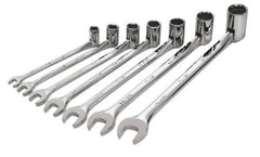 SK - 7 Piece, 3/8 to 3/4", Combination Wrench Set - Inch System of Measurement, Chrome Finish, Comes in Tray - Benchmark Tooling