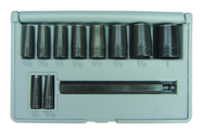 11 Pc. Gasket Hole Punch Set - Long Driving Mandrel & 1/4; 5/16; 3/8; 7/16; 1/2; 9/16; 5/8; 3/4; 7/8; 1" - Benchmark Tooling