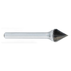 ‎SJ-1 -1/4 x LOC × 1/4 Shank × 2 OAL 60 Degree Cone Carbide Medium Right Hand Spiral Burr - Benchmark Tooling