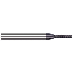 Square End Mill: 9/64'' Dia, 3/4'' LOC, 3/16'' Shank Dia, 3'' OAL, 7 Flutes, Solid Carbide Single End, AlTiN Finish, 41 ° Variable Helix, RH Cut, RH Flute