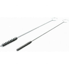 Brush Research Mfg. - 5/16" Diam Helical Nylon Tube Brush - Single Spiral, 0.005" Filament Diam, 2" Brush Length, 10" OAL, 0.14" Diam Galvanized Steel Shank - Benchmark Tooling