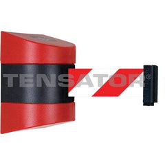 Tensator - 5-1/2" High x 3-1/4" Long x 3-1/4" Wide Magnetic Wall Mount Barrier - Metal, Red Powdercoat Finish, Red/Black, Use with Wall Mount - Benchmark Tooling
