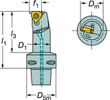 C3-R166.0KF-12050-11 Capto® and SL Turning Holder - Benchmark Tooling