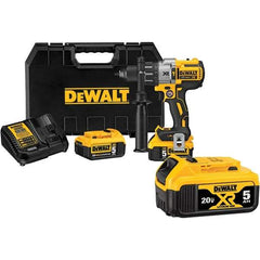 DeWALT - 20 Volt 1/2" Keyless Chuck Cordless Hammer Drill - 0 to 38,250 BPM, 0 to 2,000 RPM, Reversible - Benchmark Tooling