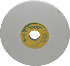 Norton - 8" Diam x 1-1/4" Hole x 1/2" Thick, K Hardness, 100 Grit Surface Grinding Wheel - Aluminum Oxide, Type 1, Fine Grade, 3,600 Max RPM, Vitrified Bond, No Recess - Benchmark Tooling